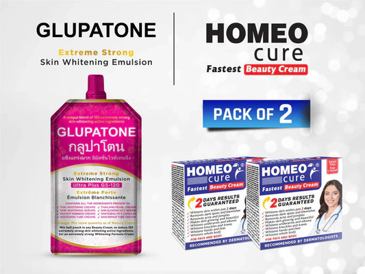 Glupatone Whitening Emulsion + Homeo Cure Beauty Cream (Pack of 2) 💫