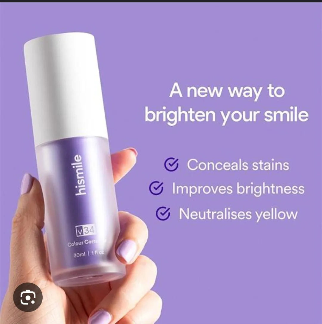 Hismile V34 Purple Colour Corrector Serum – Teeth Whitening Booster (30ml) 💜