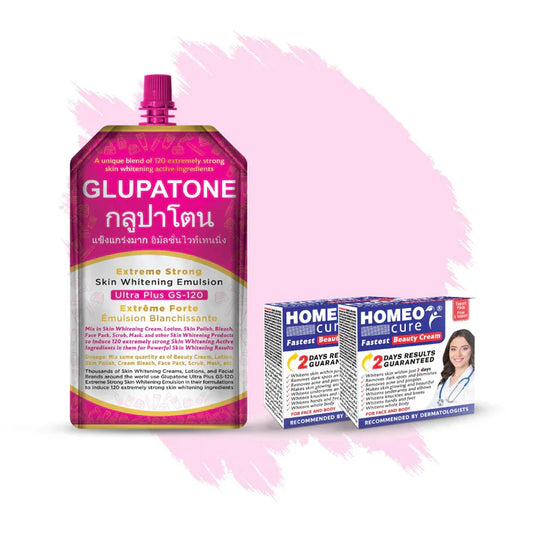 Glupatone Whitening Emulsion + Homeo Cure Beauty Cream (Pack of 2) 💫
