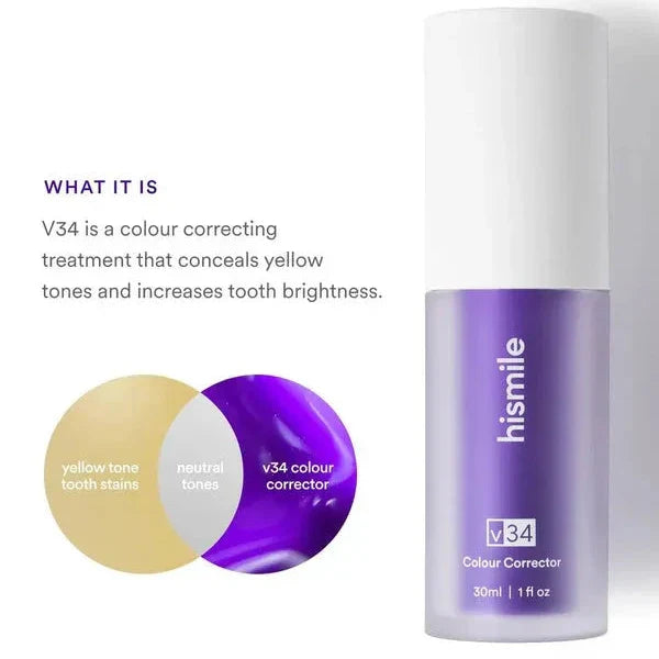 Hismile V34 Purple Colour Corrector Serum – Teeth Whitening Booster (30ml) 💜